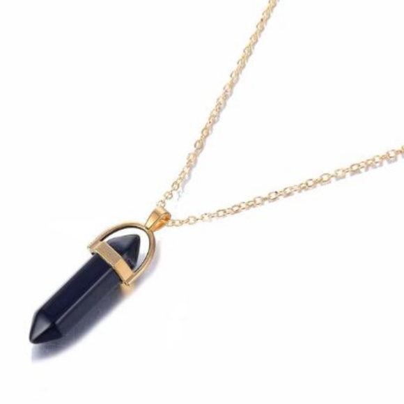 Gorgeous Quartz Gold Necklace, NEW - Picture 8 of 8